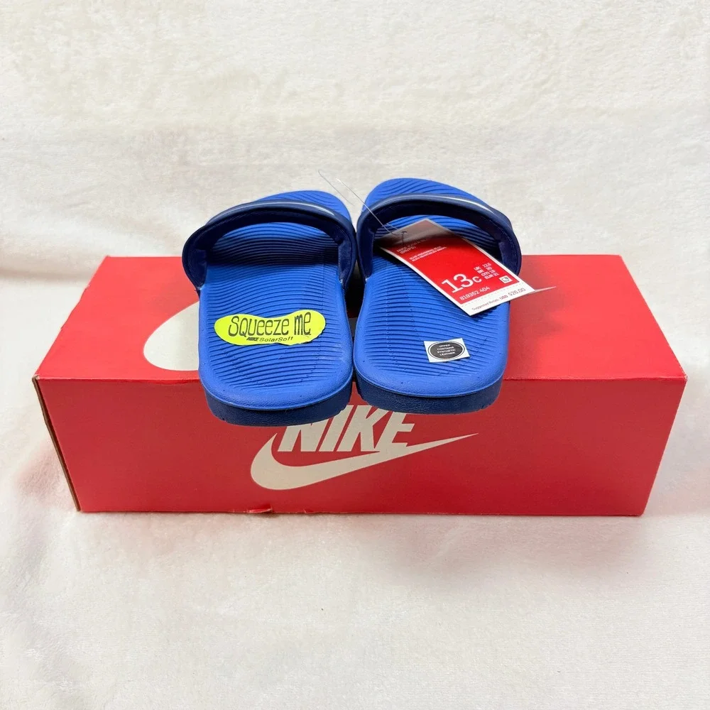 Nike‎ Kawa Slide Kids Sz 13 C Blue Void Sandals 819352-404 New in Box